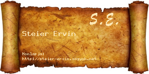 Steier Ervin névjegykártya