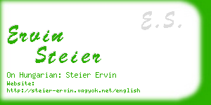 ervin steier business card